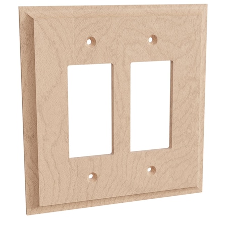 Designs Of Distinction Double Levington Switch Plate - Hard Maple 01451003HM1